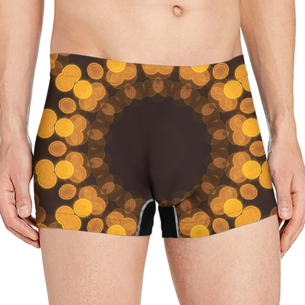 Yellow Spot Kaleidoscope Print Men's Boxer Briefs