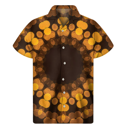 Yellow Spot Kaleidoscope Print Men's Short Sleeve Shirt