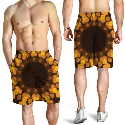 Yellow Spot Kaleidoscope Print Men's Shorts