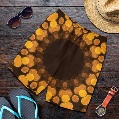 Yellow Spot Kaleidoscope Print Men's Shorts