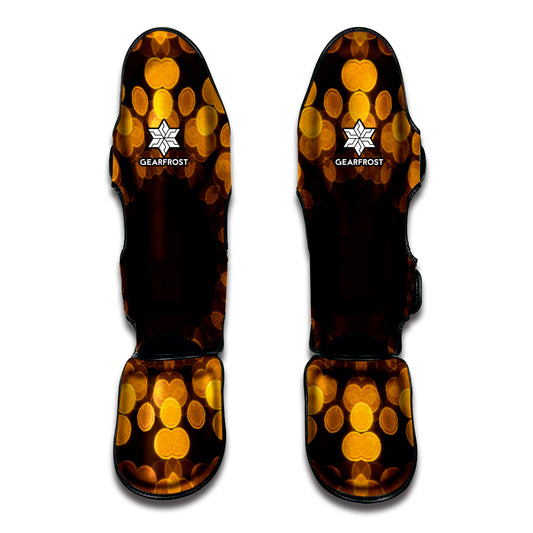 Yellow Spot Kaleidoscope Print Muay Thai Shin Guard