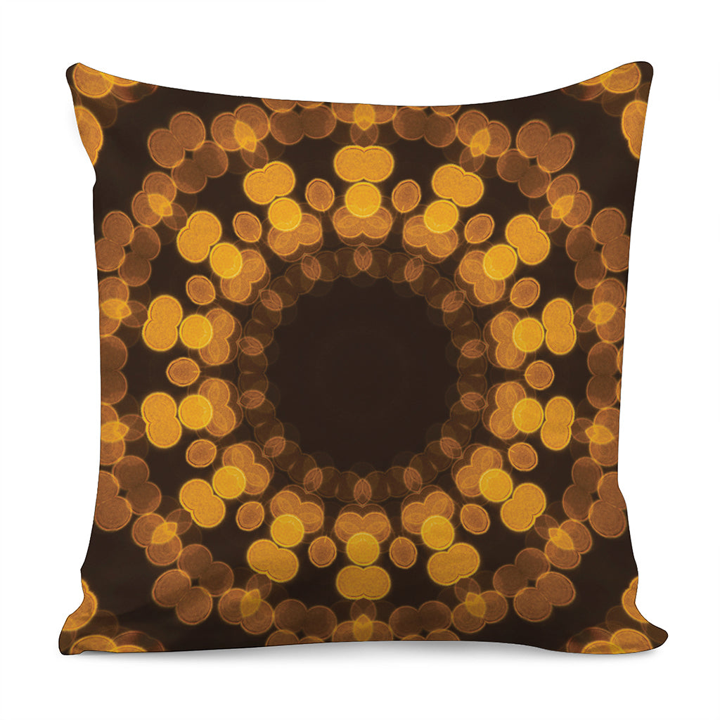 Yellow Spot Kaleidoscope Print Pillow Cover