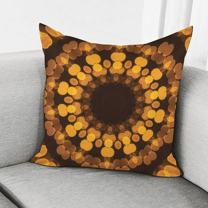 Yellow Spot Kaleidoscope Print Pillow Cover