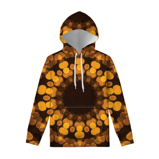 Yellow Spot Kaleidoscope Print Pullover Hoodie