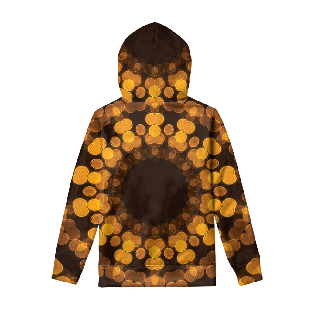 Yellow Spot Kaleidoscope Print Pullover Hoodie