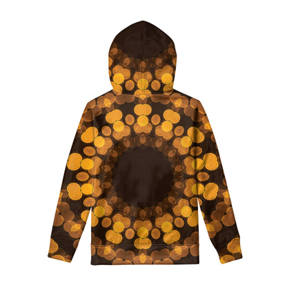 Yellow Spot Kaleidoscope Print Pullover Hoodie