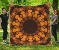 Yellow Spot Kaleidoscope Print Quilt