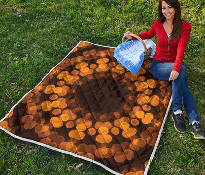 Yellow Spot Kaleidoscope Print Quilt