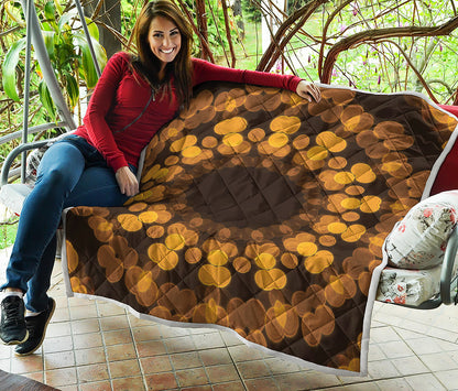 Yellow Spot Kaleidoscope Print Quilt