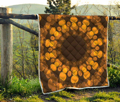 Yellow Spot Kaleidoscope Print Quilt