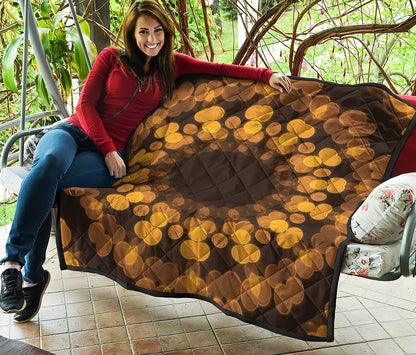 Yellow Spot Kaleidoscope Print Quilt