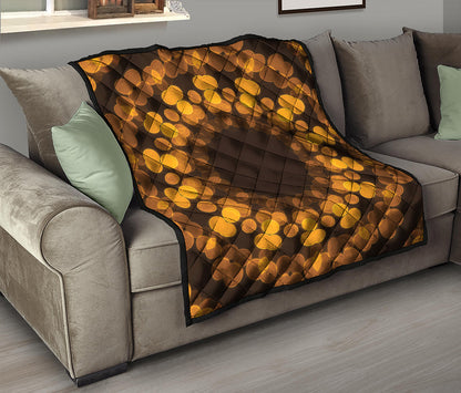 Yellow Spot Kaleidoscope Print Quilt