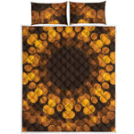 Yellow Spot Kaleidoscope Print Quilt Bed Set