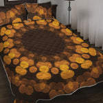 Yellow Spot Kaleidoscope Print Quilt Bed Set