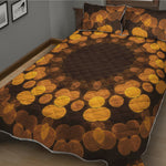 Yellow Spot Kaleidoscope Print Quilt Bed Set