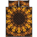 Yellow Spot Kaleidoscope Print Quilt Bed Set