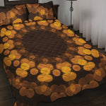 Yellow Spot Kaleidoscope Print Quilt Bed Set