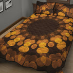Yellow Spot Kaleidoscope Print Quilt Bed Set