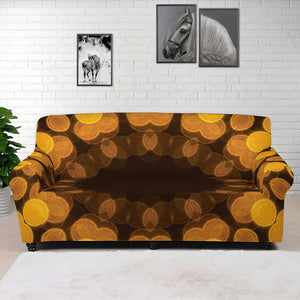 Yellow Spot Kaleidoscope Print Sofa Cover