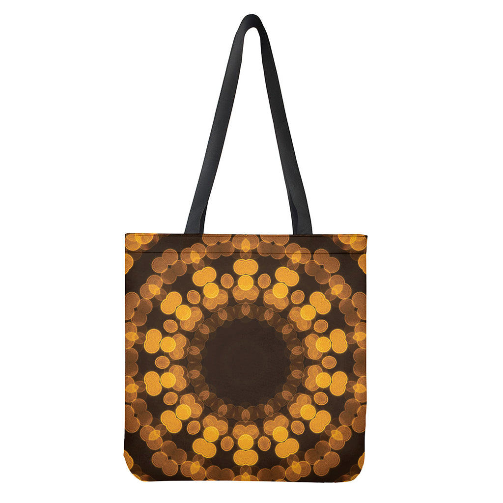 Yellow Spot Kaleidoscope Print Tote Bag