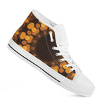 Yellow Spot Kaleidoscope Print White High Top Shoes