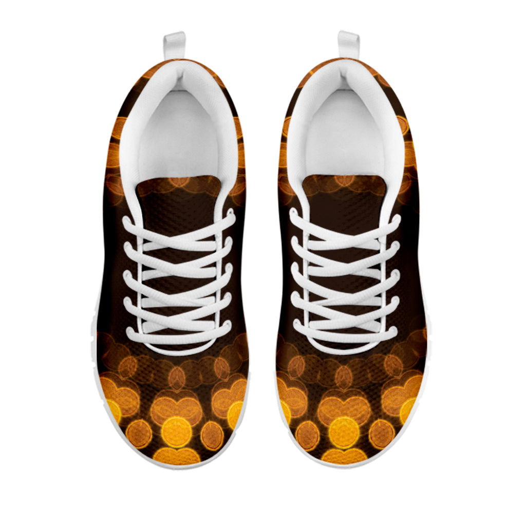Yellow Spot Kaleidoscope Print White Sneakers