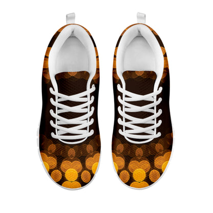 Yellow Spot Kaleidoscope Print White Sneakers