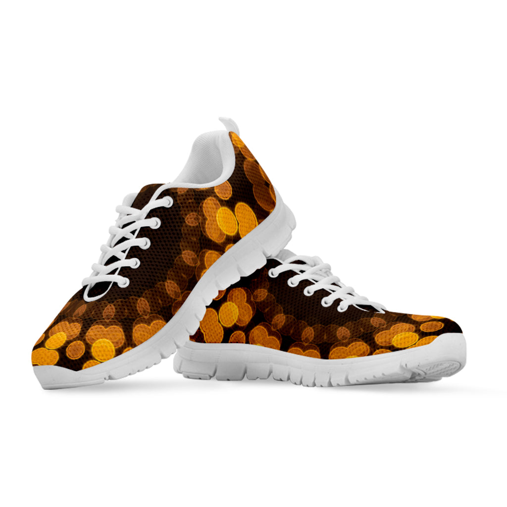 Yellow Spot Kaleidoscope Print White Sneakers