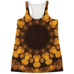 Yellow Spot Kaleidoscope Print Women's Racerback Tank Top