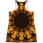 Yellow Spot Kaleidoscope Print Women's Racerback Tank Top