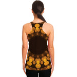 Yellow Spot Kaleidoscope Print Women's Racerback Tank Top