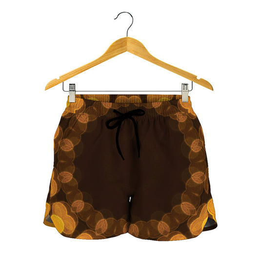 Yellow Spot Kaleidoscope Print Women's Shorts