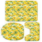Yellow Spring Tulip Pattern Print 3 Piece Bath Mat Set
