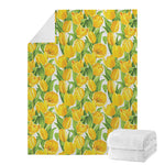 Yellow Spring Tulip Pattern Print Blanket