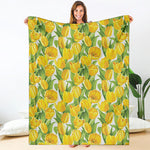Yellow Spring Tulip Pattern Print Blanket
