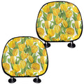 Yellow Spring Tulip Pattern Print Car Headrest Covers