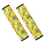 Yellow Spring Tulip Pattern Print Car Seat Belt Covers