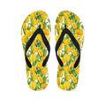 Yellow Spring Tulip Pattern Print Flip Flops