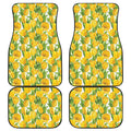 Yellow Spring Tulip Pattern Print Front and Back Car Floor Mats