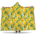 Yellow Spring Tulip Pattern Print Hooded Blanket