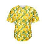 Yellow Spring Tulip Pattern Print Men's Baseball Jersey