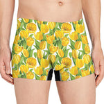 Yellow Spring Tulip Pattern Print Men's Boxer Briefs