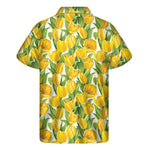 Yellow Spring Tulip Pattern Print Men's Short Sleeve Shirt