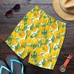 Yellow Spring Tulip Pattern Print Men's Shorts