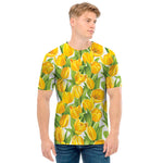 Yellow Spring Tulip Pattern Print Men's T-Shirt