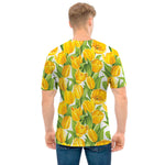 Yellow Spring Tulip Pattern Print Men's T-Shirt