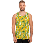 Yellow Spring Tulip Pattern Print Men's Tank Top