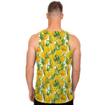 Yellow Spring Tulip Pattern Print Men's Tank Top