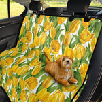 Yellow Spring Tulip Pattern Print Pet Car Back Seat Cover