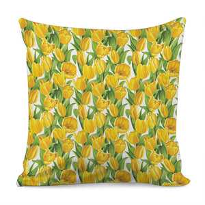 Yellow Spring Tulip Pattern Print Pillow Cover